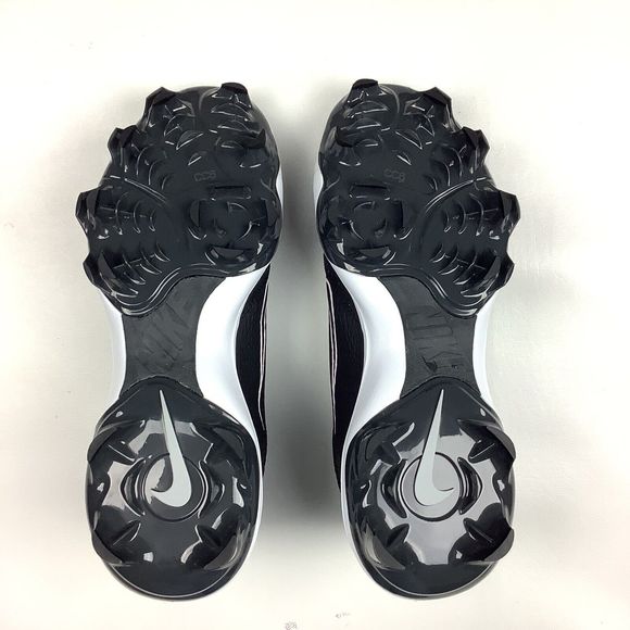Nike HyperDiamond 4 Softball Cleats Shoes Black White Toe Drag Women's 9 - Picture 8 of 10